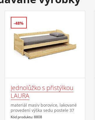 Jednolůžko s přistýlkou LAURA