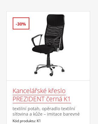 Kancelářské křeslo PREZIDENT černá K1