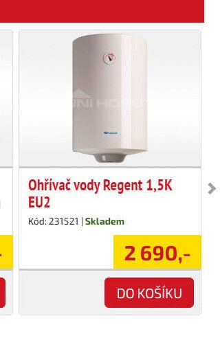 Ohřívač vody Regent 1,5K EU2