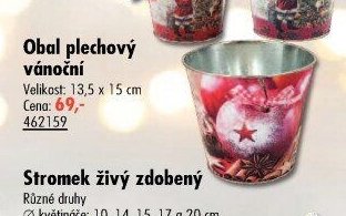 Obal plechový vánoční