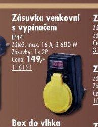 Zásuvka venkovní s vypínačem
