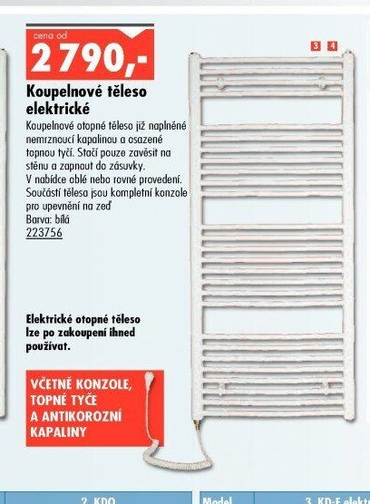 Koupelnové těleso elektrické