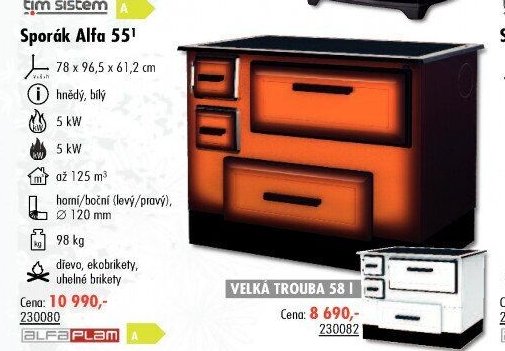 Sporák Alfa 55