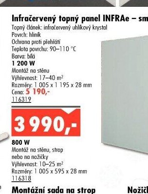 Infračervený topný panel INFRAe – smart