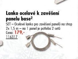 Lanko ocelové k zavěšení panelu base
