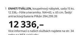 ENHET/TVÄLL, koupelnový nábytek, sada 15 ks.