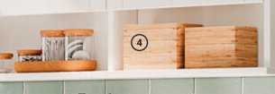 Dřevěné úložné boxy