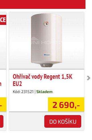 Ohřívač vody Regent 1,5K EU2