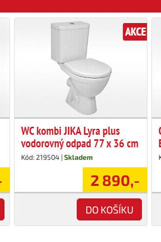 WC kombi JIKA Lyra plus vodorovný odpad 77 x 36 cm