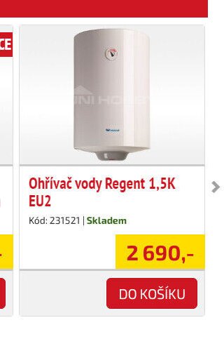 Ohřívač vody Regent 1,5K EU2