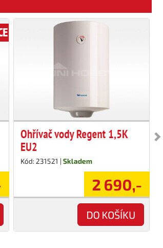 Ohřívač vody Regent 1,5K EU2