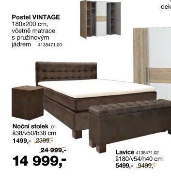 Postel VINTAGE 180x200 cm