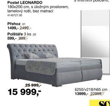 Postel LEONARDO 180x200 cm