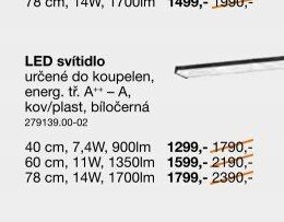 LED svítidlo určené do koupelen