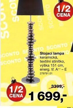 Stojací lampa keramická 151 cm