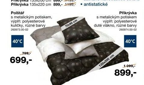 Polštář s metalickým potiskem