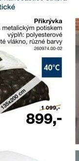 Přikrývka s metalickým potiskem