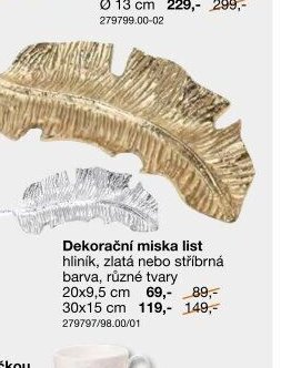 Dekorační miska list
