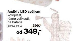 Anděl s LED světlem