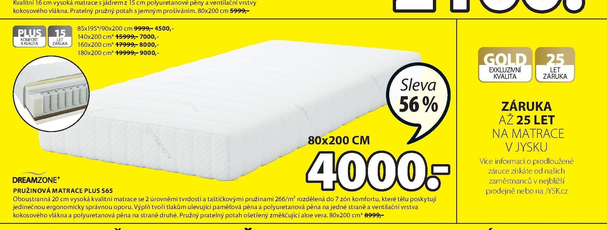 Matrace PLUS S65