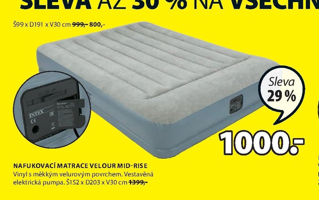 Nafukovací matrace VELOUR MID-RISE