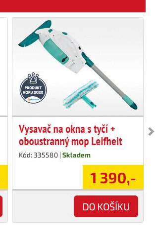 Vysavač na okna s tyčí + oboustranný mop Leifheit