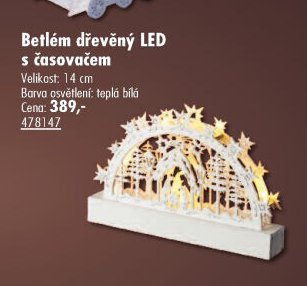 Betlém dřevěný LED s časovačem