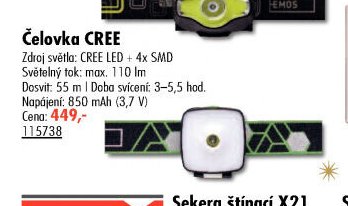 Čelovka CREE