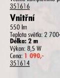 Vnitřní 550 lm (délka 2 m)
