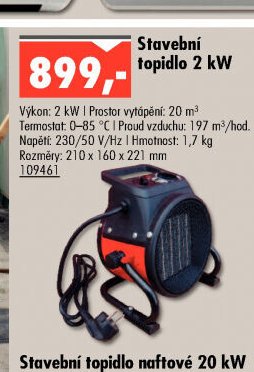 Stavební topidlo 2 kW