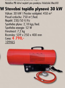 Stavební topidlo plynové 30 kW