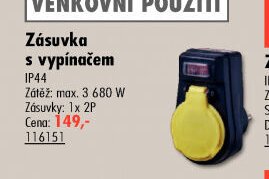 Zásuvka s vypínačem
