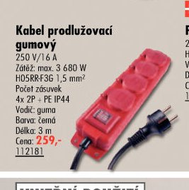 Kabel prodlužovací gumový