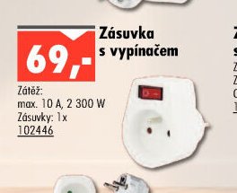 Zásuvka s vypínačem