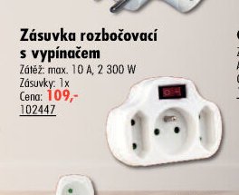 Zásuvka rozbočovací s vypínačem