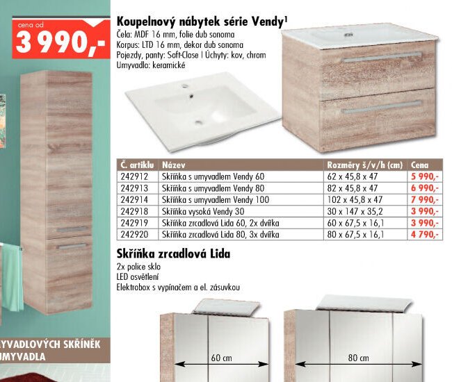 Koupelnový nábytek série Vendy