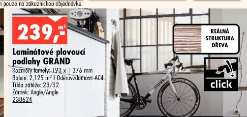 Laminátové plovoucí podlahy GRAND