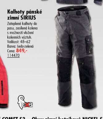 Kalhoty pánské zimní SIRIUS