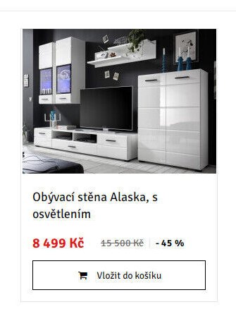 Obývací stěna Alaska, s osvětlením