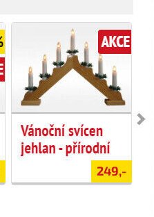 Vánoční svícen jehlan - přírodní