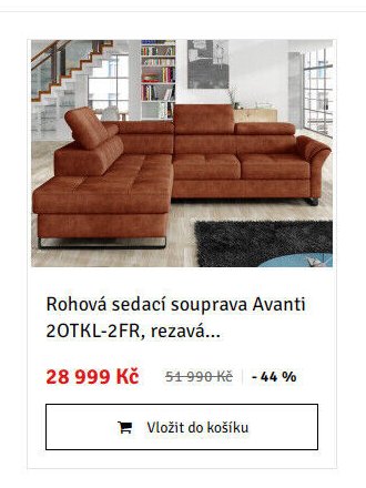 Rohová sedací souprava Avanti 20TKL-2FR, rezavá...