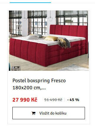 Postel boxspring Fresco 180x200 cm,...