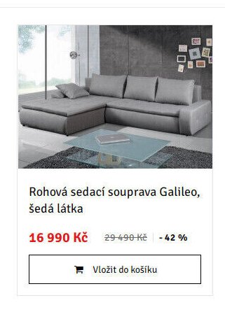 Rohová sedací souprava Galileo, šedá látka