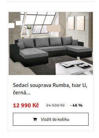 Sedací souprava Rumba, tvar U, černá...