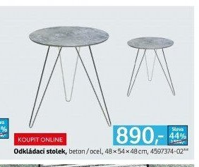 Odkládací stolek, beton / ocel