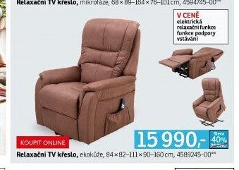 Relaxační TV křeslo (ekokůže)
