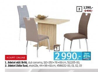 Jídelní stůl Britt, Jídelní židle Susi