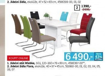 Jídelní stůl Wiebke, Jídelní židle Flora