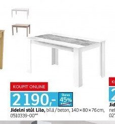 Jídelní stůl Lilo, bílá/beton