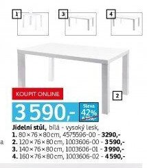 Jídelní stůl, bílá - vysoký lesk